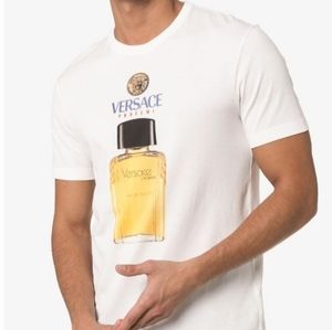 VERSACE Logo Perfume Print T-Shirt